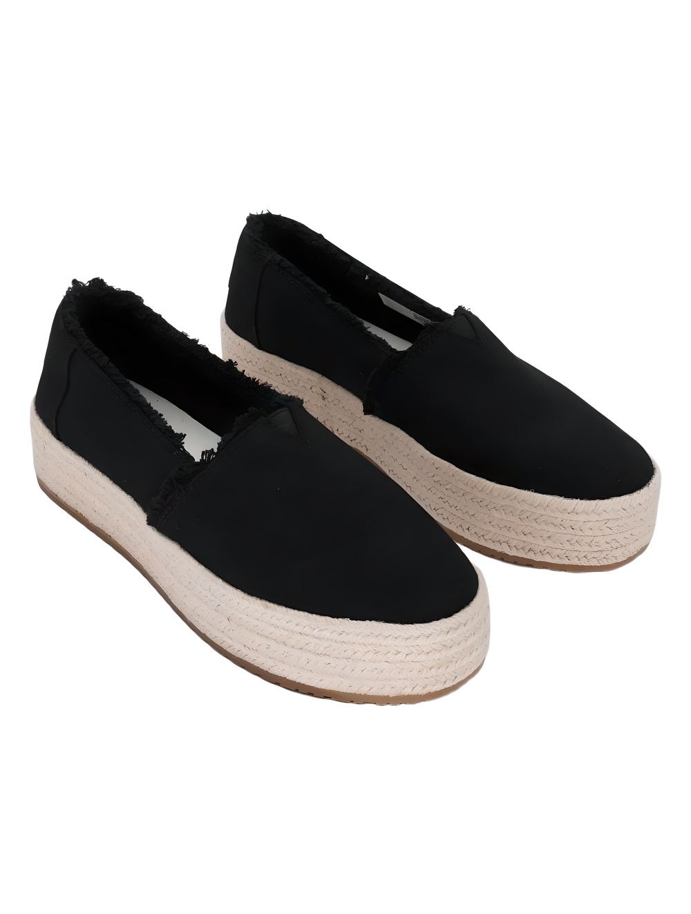 TOMS Valencia 1.8" Platform Slip-On Black Canvas Sneakers Size 9.5M